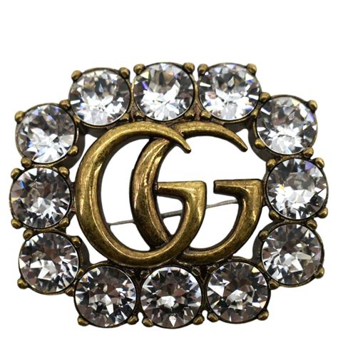 gucci metal double g broach|More.